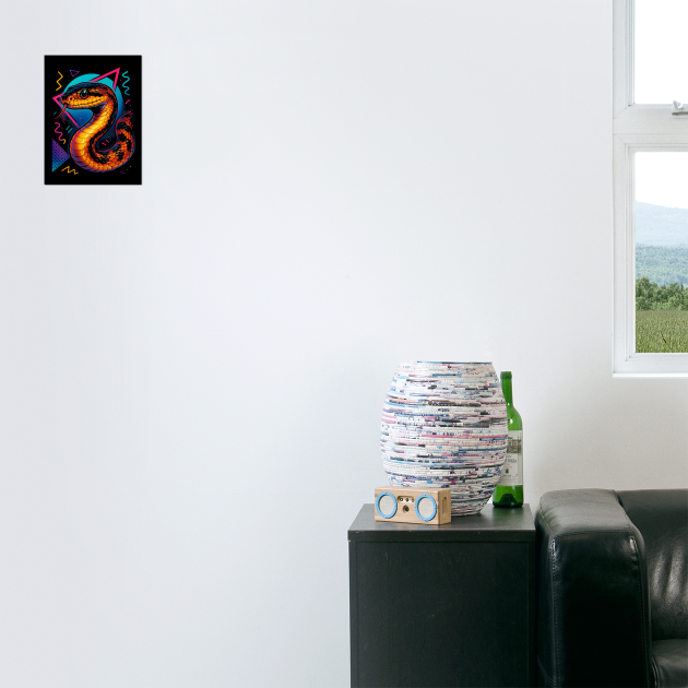 Retro Neon African House Snake by Reptiq's Store
